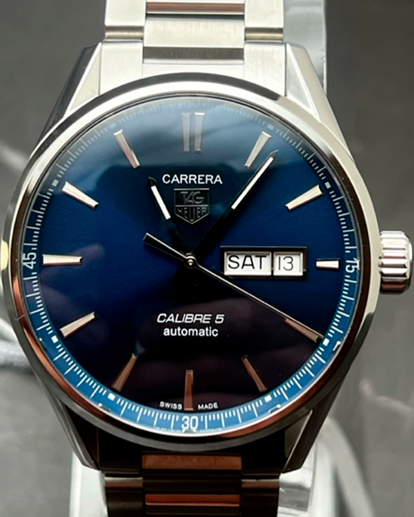 2022 TAG Heuer Carrera Calibre 5 Day-Date 41MM Steel Blue Dial (WAR201E.BA0723)