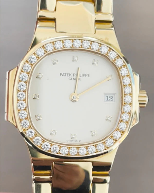 Patek Philippe Nautilus Factory Iced Bezel Diamond Ivory Dial (4700/053)