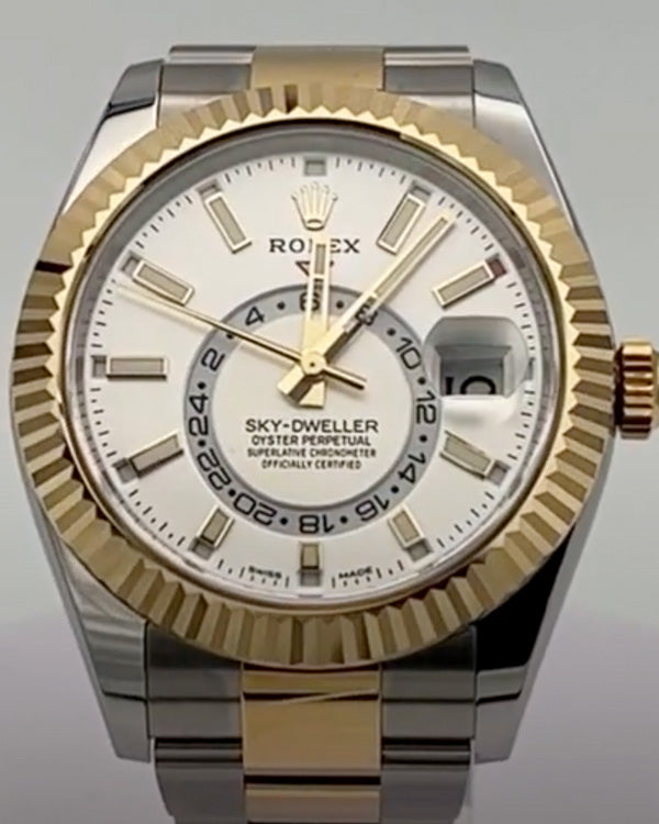 Rolex Sky-Dweller Two-Tone White Dial With Oyster Bracelet (326933)