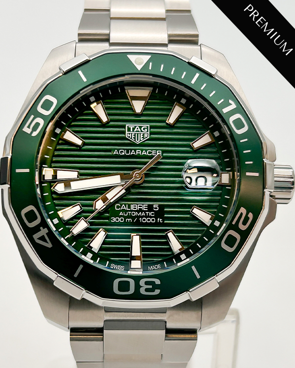 No Reserve - TAG Heuer Aquaracer 300M Steel Green Dial (WAY201S.BA0927)