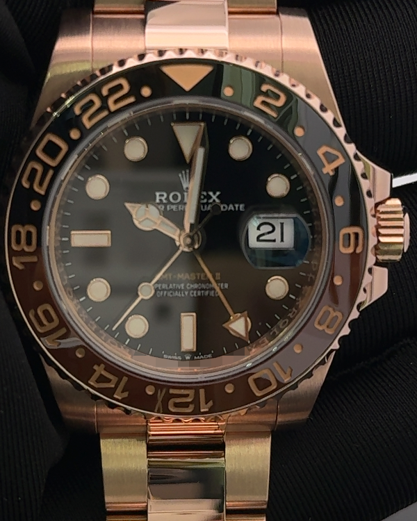 2020 Rolex GMT-Master II "Root Beer" 40MM Black Dial Everose Oyster Bracelet (126715CHNR)