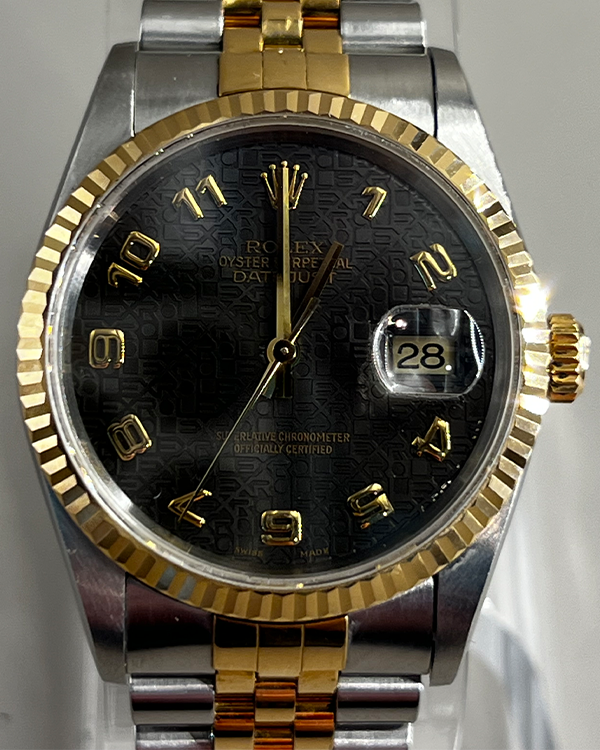 1998 Rolex Datejust 36MM Jubilee Bracelet Two-Tone Chocolate Arabic Dial (16233)