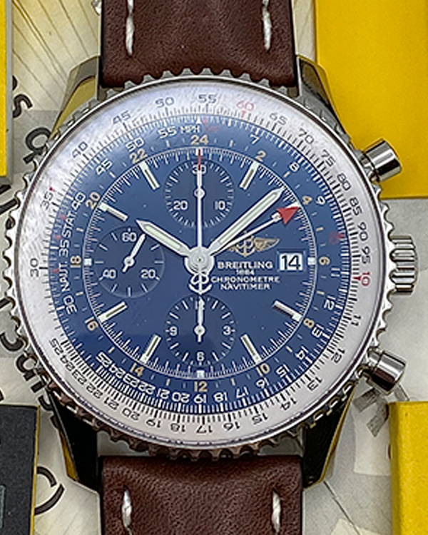 2013 Breitling Navitimer World GMT 46MM Blue Dial Leather Strap (A2432212/C651)