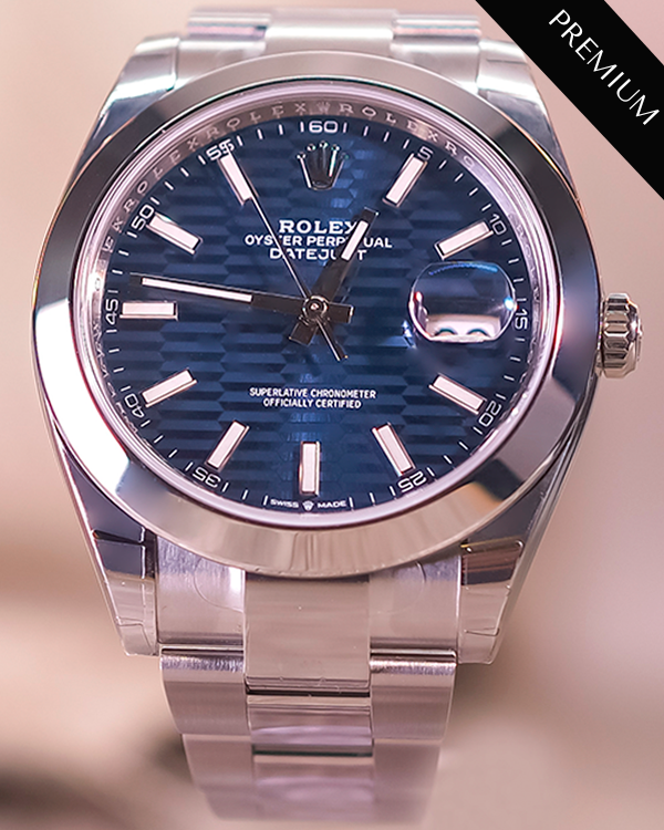 2023 Rolex Datejust 41MM Bright Blue Fluted Motif Dial Oyster Bracelet (126300)