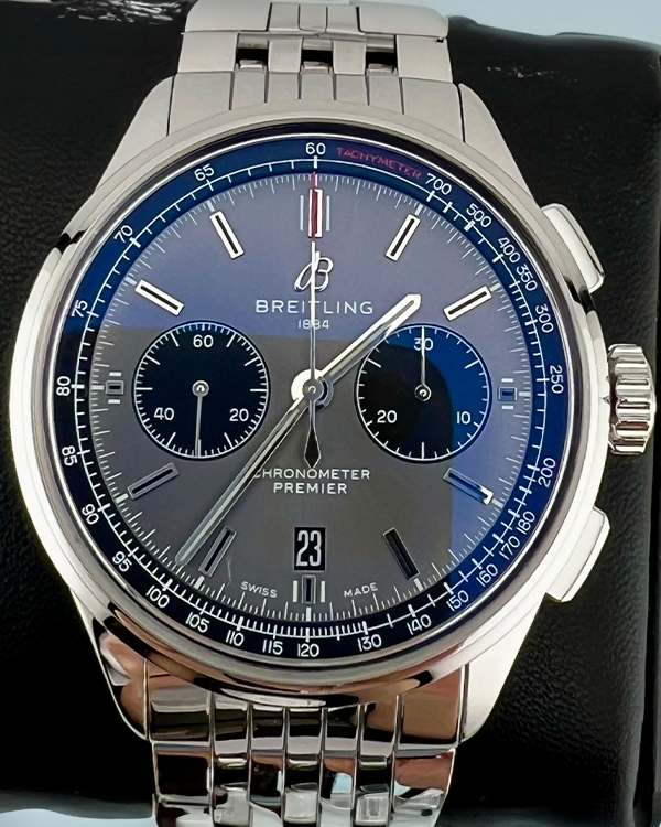 No Reserve - 2019 Breitling Premier B01 Chronograph 42MM Grey Dial Steel Bracelet (AB0118221B1A1)