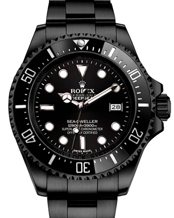 Rolex Sea-Dweller Deepsea PVD Coated 44MM Black Dial Steel Bracelet (116660)